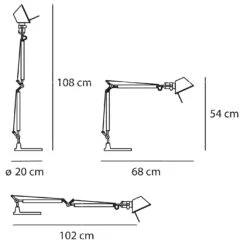 Artemide Tolomeo Mini Tavolo LED -Helles Licht 003 Artemide Tolomeo Tavolo Mini LED Tischleuchte technische Zeichnung 65aa904c383cc527040c053febcc0495