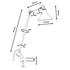 DCWéditions Lampe Gras N°201 Conic -Helles Licht 003 DCW Lampe Gras No 201 Klemm technische Zeichnung b60b218186ec165bcf5d203b33116e34