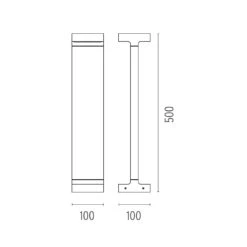 Flos Casting T 100 H 500 -Helles Licht 003 Flos Casting T 100 50cm Boden technzeichn 460e07a9f0da2c69abe5d16765efd406